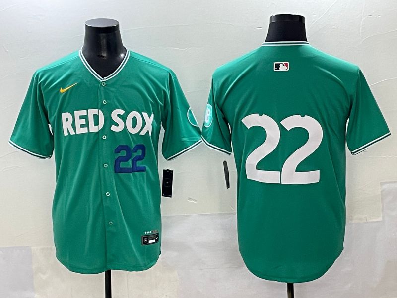 Men 2025 Boston Red Sox #22 No Name Green Joint Name Nike MLB Jersey style 3